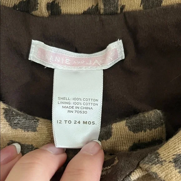 Janie and Jack Brown Leopard Print Pea Coat - Picture 3 of 6